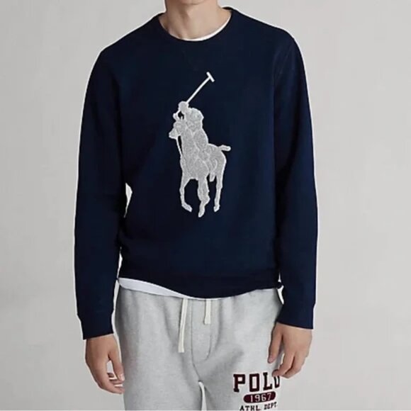 Polo Ralph Lauren Men's Double-Knit Big Pony Chenille Crew Neck Sweatshirt 3XB - Picture 1 of 16